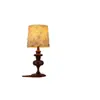 Protección Ocular Guifu Patrón de Madera Maciza Vintage Lámpara de Mesa Pequeña Dormitorio Decoración Media Antigua Estilo Clásico Noble Lámpara de Madera