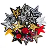 Sello de Bordado por Computadora Estrella de Cinco Puntas Transfronterizo de Comercio Exterior Parche de Tela Bordado con Hilo Dorado y Plateado Parche Decorativo para Ropa Chaqueta Insignia