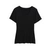 Camiseta de Verano de Manga Corta para Mujer con un Diseño Único, Corte Slim, Elegante Cuello en V y Top Corto de Cintura Ceñida de Moda