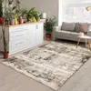 Alfombra Estilo Retro Transfronteriza para Sala de Estar, Alfombra de Cobertura Completa para Área Grande, Alfombra para Sofá y Mesa de Café, Uso Doméstico, Lavable a Máquina, Alfombra de Cachemira Sintética
