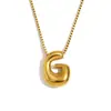 Moda Europeia e Americana Simples Nicho Personalidade Hip Hop Explosões Colar Aço Inoxidável Banhado a Ouro 18K Colar com Letras Bolha para Mulheres