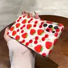 Funda de teléfono S24 ins estilo coreano linda con estampado completo de fresa y cereza dulce, funda rígida de una sola capa para Galaxy S26