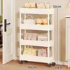 Detrás de la puerta estante de almacenamiento extremadamente estrecho hueco de almacenamiento piso del baño carrito pequeño de pie hueco del baño cocina estante multicapa
