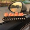 Porquinho Fofo Placa de Estacionamento Temporário para Celular Placa de Carro Móvel Acessórios para Carro Enfeites Placa de Licença Móvel Mulheres