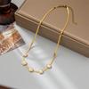 Colar largo de pérolas de alta qualidade, design de nicho feminino, temperamento de celebridade, europeu e americano, corrente de clavícula, titânio e aço