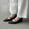 Couro Total por Dentro e por Fora~ Bico Fino, Recorte Lateral, Salto Escondido, Boca Rasa Sapato Único, Outono 2026 Uso Duplo Sapatos Mary Jane Minimalistas Franceses