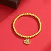 Pulsera Artesanal Tradicional con Cápsulas de Semillas de Loto y Cuentas Doradas en Colores Vietnamitas, Adecuada para Regalos de Boda