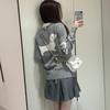 Cardigan Tricotado Feminino Novo Tb Primavera e Outono Masculino e Feminino Casual Mais Fácil de Combinar Novo Cachorro nas Costas Cardigan de Algodão com Gola V