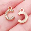 Colgantes de Letra P del Alfabeto Inglés en Oro de 26 Quilates con Diamantes, Dijes Mayúsculos en Inglés, Collares Pendientes DIY, Accesorios de Joyería Transfronterizos