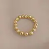 Pulseira Elástica Simples de Pérola Retro Francesa Pulseira de Moda Levemente Luxuosa Francesa Popular na Internet Diária Versátil Elegante