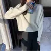 Top corto de mujer con cuello medio alto, suéter, abrigo, capa base, nuevo estilo otoño e invierno 2026, suéter de punto para mujeres petite