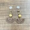Nuevos Pendientes de Abanico de Madera Retro Estilo Chinoiserie para Mujer, Pendientes de Madera Tallada Zen Estilo Nacional Diseño de Nicho Pendientes Personalizados