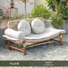 Sofá exterior de ratán para tres personas, impermeable y a prueba de sol, adecuado para patios de casas de huéspedes, jardines, balcones y ocio al aire libre, con mesa de café y muebles de silla de ratán