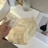 Calcinhas de Renda para Mulheres, Cetim Francês, Luxo, Cintura Média, Cremosas, Sexy, Puro Desejo, Forro de Algodão, Cor Sólida, Tanga para Meninas