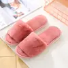 Zapatillas de algodón cruzadas cálidas de otoño e invierno, para el hogar, interior, piso de madera, antideslizantes, para parejas, suela gruesa, felpa, venta al por mayor