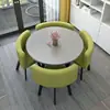 Mesa de Comedor Moderna Sencilla Mesa de Comedor Pequeña para Apartamento Mesa y Sillas de Comedor Combinación de Negociación Mesa Redonda para Sala de Estar Sillas de Comedor Completamente Almacenables