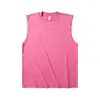 Camiseta sin mangas para hombre de algodón puro lavado vintage, peso pesado, estilo americano moderno, con hombros caídos, color liso, sin mangas, marca moderna, retro
