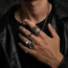 Acessórios de mão masculinos estilo gótico mais vendidos em todo o mundo, anel cruzado hip-hop de nicho de alta qualidade, anel de falange punk