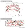 Múltiples Pegatinas de Pared Florales Creativas de Colores con Tinta, Rama de Árbol de Flor de Durazno, Pájaro, Fondo de Pared, Decoración del Hogar, Pegatinas de Pared Autoadhesivas