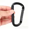 No. 8 hebilla de metal de hierro en forma de D para escalada exterior, hebilla de seguridad de carga, anillo de conexión, hebilla de resorte completamente negra