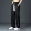 Calças de Seda de Gelo Masculinas Verão Finas Retas Largas Secagem Rápida Leves Esportivas Casuais High Street Americana Versáteis Calças Longas