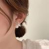 Pendientes de Perla y Flor Otoño e Invierno para Mujer 2022 Nuevos Pendientes de Botón de Diseño de Nicho de Moda Princesa Sirena