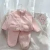 Conjunto de Otoño e Invierno para Niños: Conjunto de Pijama de Dos Piezas Cálido, Grueso, de Doble Cara, Estiloso para el Hogar, para Niños y Niñas, de Felpa Coral