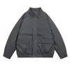 Chaqueta de Cuero para Primavera y Otoño Estilo Americano Ropa de Trabajo Solapa Moderna Casual Retro Color Sólido Solapa Marca Moderna Chaqueta de Cuero para Hombres y Mujeres
