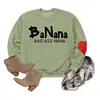 Banana bad ass nana Amazon eBay sitio independiente de moda versátil sudadera de mujer con mangas de corazón