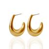 Aretes U de 4 colores con forma de gota de agua para mujer, diseño de nicho de lujo ligero europeo y americano, estilo cool de alta gama, aretes