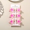 Pinza de garra de flor de plumeria hueca de 4 cm transfronteriza, pinza de tiburón de flor degradada, set de 6 piezas para peinado semi-recogido de vacaciones de verano en la playa