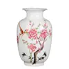 Vaso Pequeno de Cerâmica Flor de Pessegueiro com Pontos de Água Estilo Chinês Novo de Jingdezhen Vaso Ornamento Flor e Pássaro Vaso de Templo Presente de Aniversário