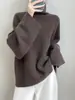 Suéter de Cuello Alto para Otoño e Invierno Engrosado Perezoso Holgado Camisa Base Ropa Exterior Nuevo Aspecto Adelgazante Ropa de Punto para Mujer Otoño e Invierno 2025