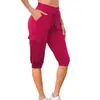 Pantalones de Yoga Deportivos de Manga Corta Ajustados de Cintura Alta con Cordón y Bolsillos Múltiples, Estilo Europeo y Americano Transfronterizo para el Verano 2024, Moda