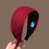 Diadema Estilo Yi Mengling Sencilla Color Sólido Temperamento Femenino de Punto Ancho para Cara Pequeña Nueva Diadema Accesorios para el Cabello