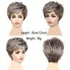 Moda Europea y Americana para Mujer Flequillo Oblicuo Moderno Cabello Corto Rizado Marrón Peluca de Tocado de Seda de Alta Temperatura Femenina Realista Natural Flequillo Oblicuo