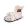 Botas de Moda para Niñas Estilo Martin Otoño Invierno Nuevas Botines Cortos para Niños Lazo de Pedrería Brillante Estilo Princesa Bebé Botas de Algodón