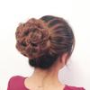 Anel de cabelo falso estilo coreano bola cabeça natural fofo e bagunçado anel de cabelo cacheado Cheongsam fotografia cabeça flor cabelo real Bud enrolado ferro