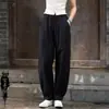 (Personalizado) Otoño 2026 Nuevo Estilo Artístico Lavado con Arena Algodón Lino Suelto Adelgazantes Pantalones Largos Pantalones de Lino Linterna para Mujer