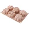 Molde de Silicone em Forma de Flor com 6 Cavidades para Sobremesa, Bolo, Assar, Bolo da Lua, Silicone de Grau Alimentício, Ferramenta de Fácil Desenformagem
