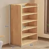 Estante de livros de madeira maciça, estante simples de piso para a sala de estar, prateleira de armazenamento para estudantes, armário de armazenamento multicamadas para quartos de crianças e quartos