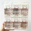 Adesivos de unha de strass de comprimento médio transfronteiriços, unhas postiças, peças de unha, gel de gelatina, unhas vestíveis, acessórios de diamante removíveis, atacado