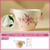 Taza de Filtro de Cerámica Pinta a Mano Rosa Morado Flor de Cerezo Divisor de Té Accesorio de Juego de Té de Alto Valor con Asa