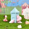Novo playground micro paisagismo jardinagem DIY acessórios para decoração de bolo roda gigante escorregador cavalo de troia enfeites de resina