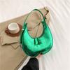 Bolso Pequeño Brillante en Relieve para Mujer 2023 Popular Nuevo Color Sólido Versátil Bolso Luna Texturizado de Estilista Bolso de Hombro para Debajo del Brazo
