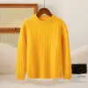 Suéter de Cachemira Otoño e Invierno Nuevo Cuello Redondo Engrosado Trenzado Color Sólido para Niños Hombres y Mujeres Trenza Pequeña Suéter Cálido de Cachemira