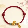 Pulsera de Hilo Rojo del Año del Caballo 2026 Unisex Caballo del Zodiaco Atrae Riqueza y Fortuna Pulsera Tejida de Regalo