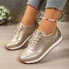 2026 Verano Nuevo Europeo y Americano Comercio Exterior Tallas Grandes Punta Redonda Moda con Cordones Cómodos Casuales Zapatos Individuales para Mujer En Stock Venta al por Mayor