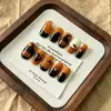 Uñas vestibles de Halloween superventas transfronterizas europeas y americanas, piezas de arte de uñas de calabaza, calavera y fantasma puramente hechas a mano, productos terminados para venta al por mayor de alta gama