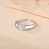 Conjunto de prata 925 anel de moissanita anel simples olho de cavalo moisan AliExpress TUMU fornecimento transfronteiriço